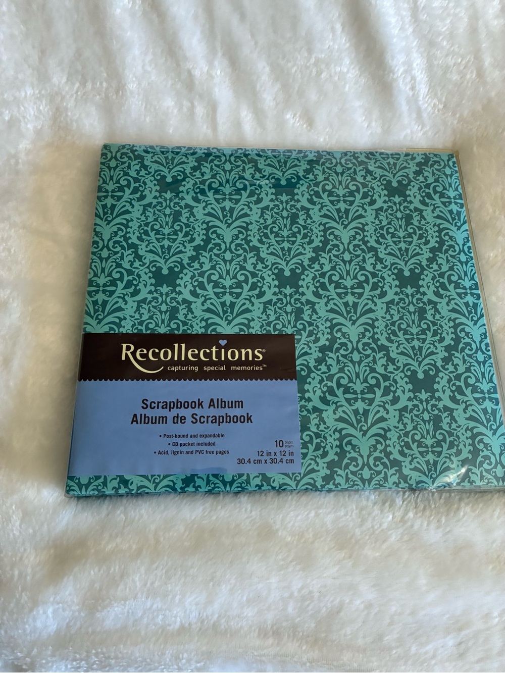 Recollections Teal and Aqua Damask Scrapbook Album